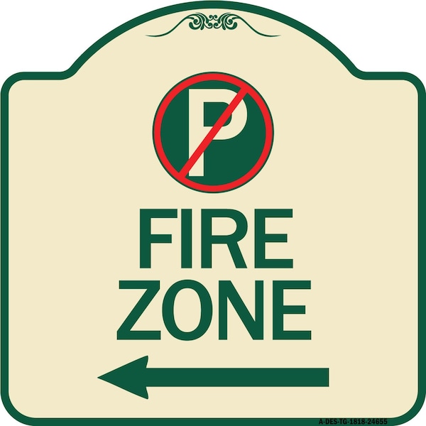 Signmission No Parking Symbol and Left Arrow Heavy-Gauge Aluminum Architectural Sign, 18" x 18", TG-1818-24655 A-DES-TG-1818-24655 - main